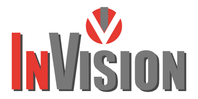 A black and white image of the word vision.